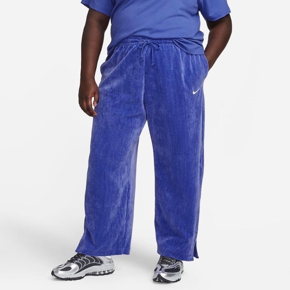 NIKE Sportswear Velour Wide-leg  Pants Joggers Purple 3X Plus Size Relaxed Fit